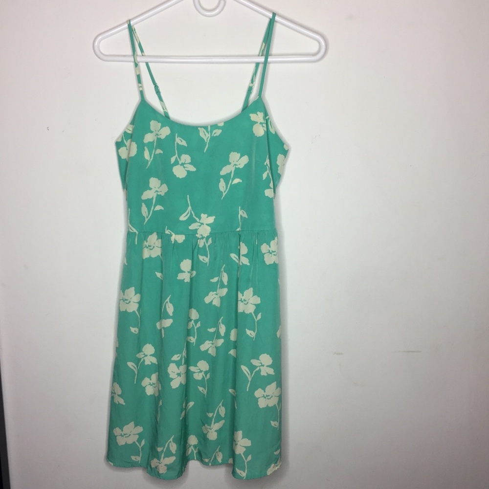 Buttons NWOT Small Teal & Cream Sun Dress